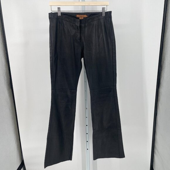 Arden B. Womens 30x32 Soft Black Leather Pants Size 6 Flare Midrise Y2K